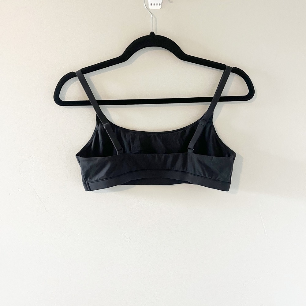 Skims Fits Everybody Scoop Neck Bra Onyx Black Large Bralette Adjustable Straps